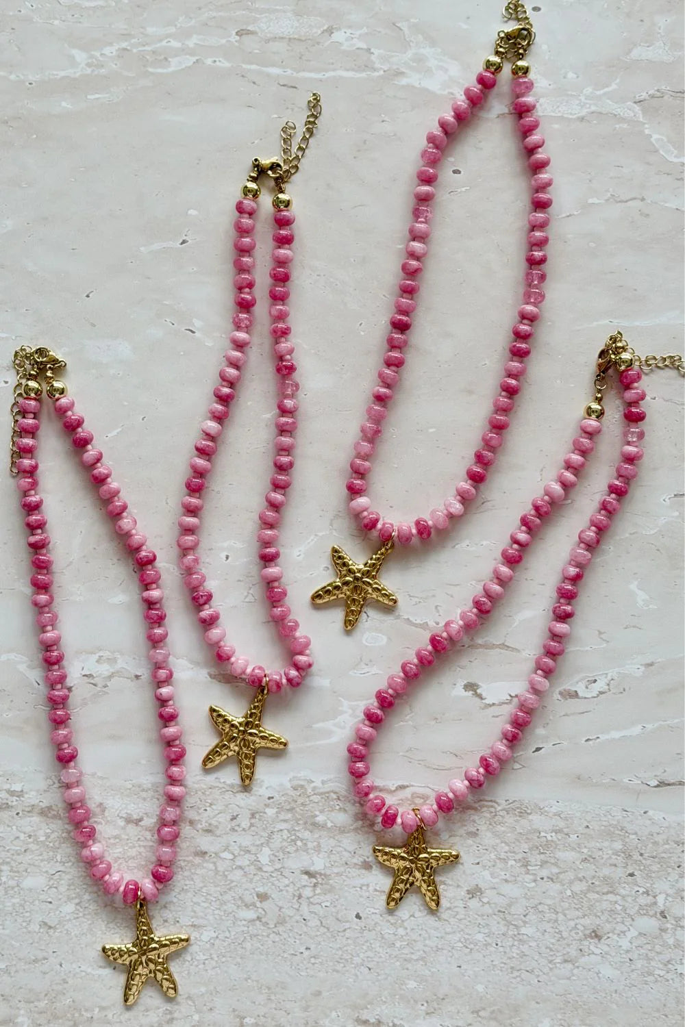 MOSK MELBOURNE STARFISH ROSE RIVIERA NECKLACE - PINK