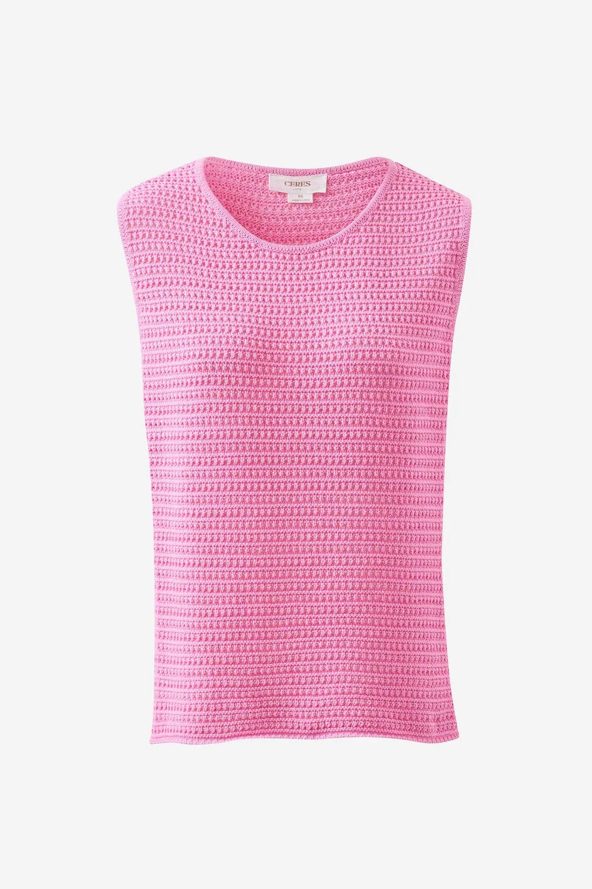 CERES LIFE MARGOT MESH KNIT TANK - HIBISCUS PINK
