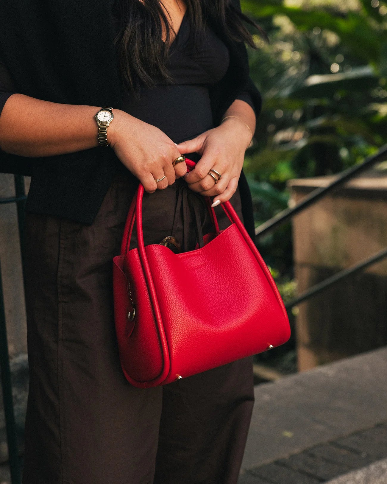 LOUENHIDE STEFFI MINI TOTE BAG - RED