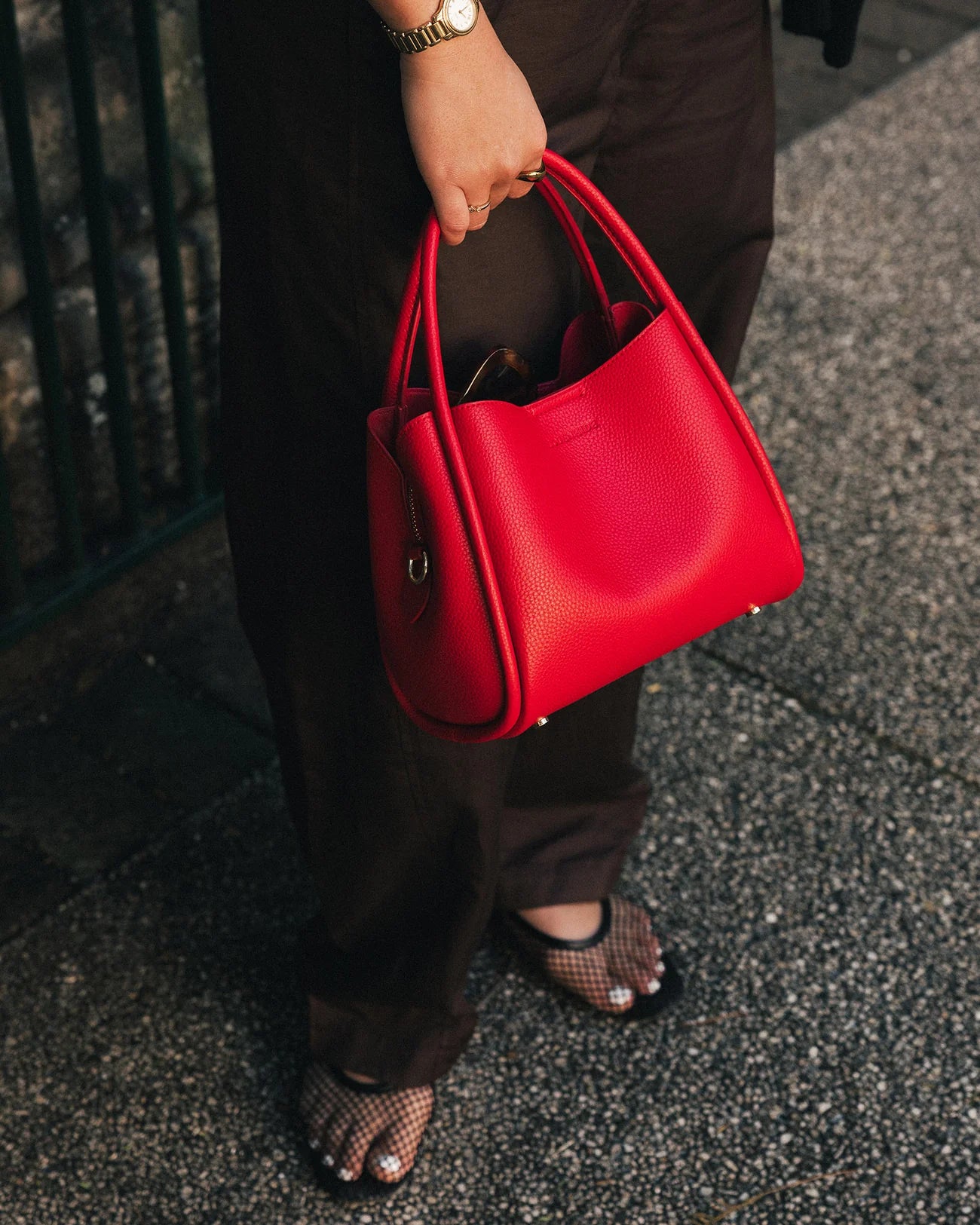 LOUENHIDE STEFFI MINI TOTE BAG - RED
