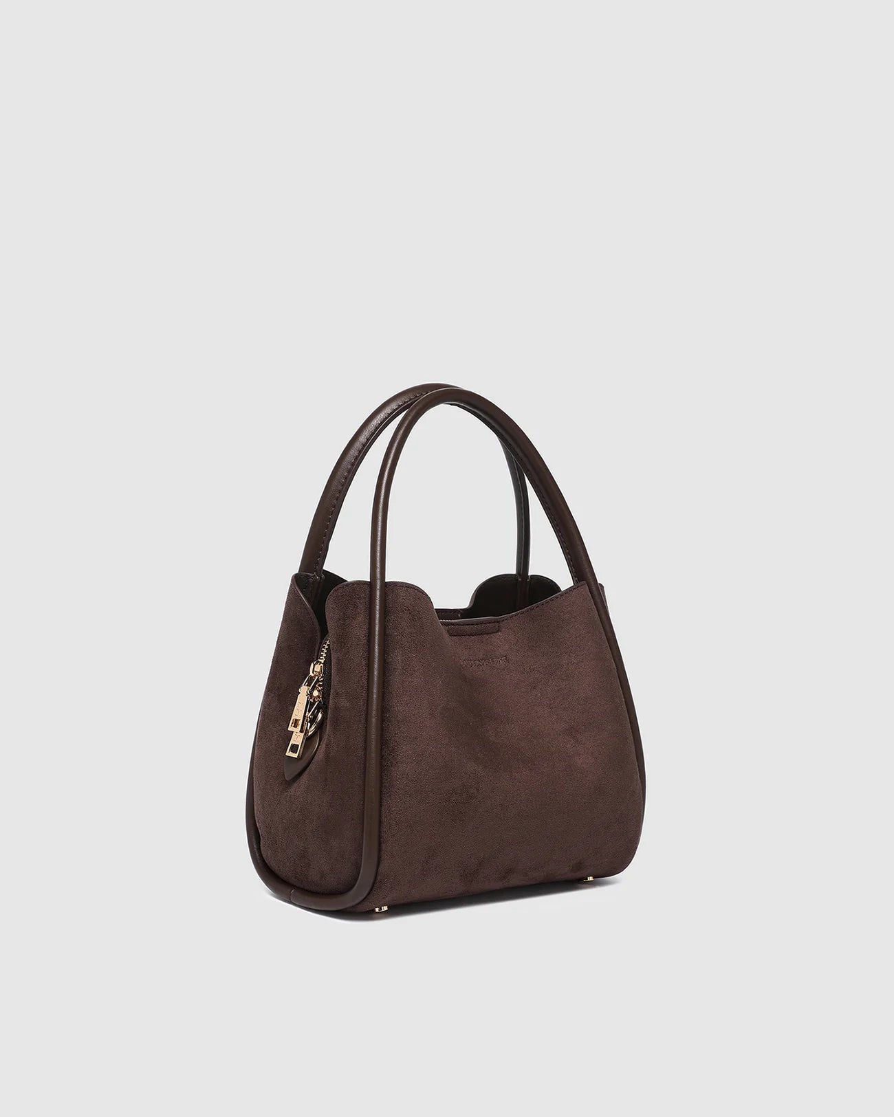 LOUENHIDE STEFFIE SUEDETTE MINI TOTE BAG - CHOCOLATE