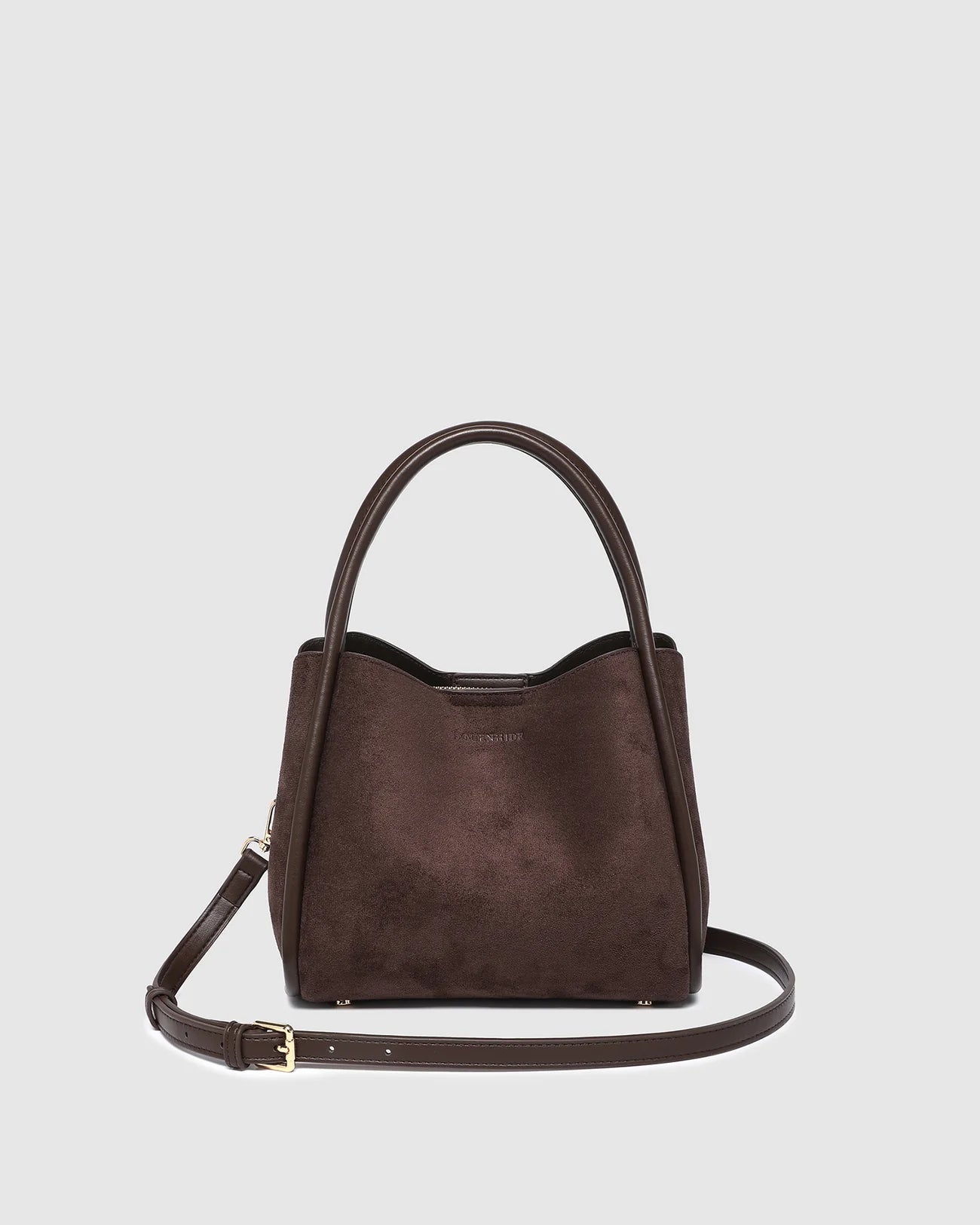 LOUENHIDE STEFFIE SUEDETTE MINI TOTE BAG - CHOCOLATE