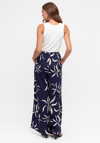 AYANA RELAXED PANTS - NAVY