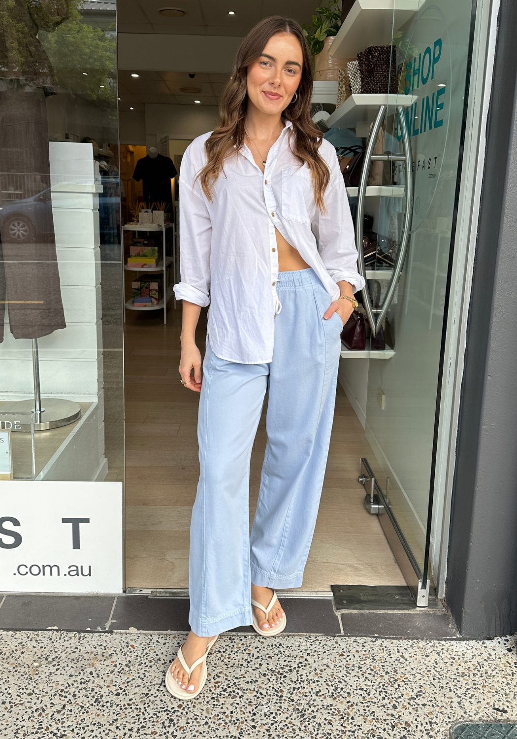 CERES LIFE JESSIE BARREL PANT - CHINA BLUE