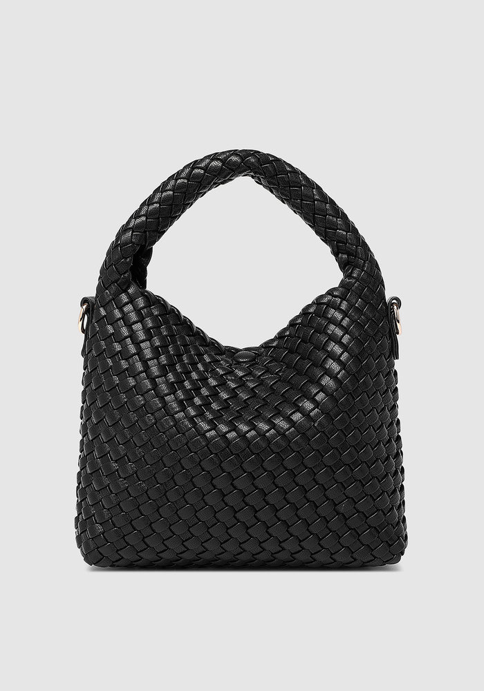 LOUENHIDE GABBY MINI WOVEN BAG - BLACK