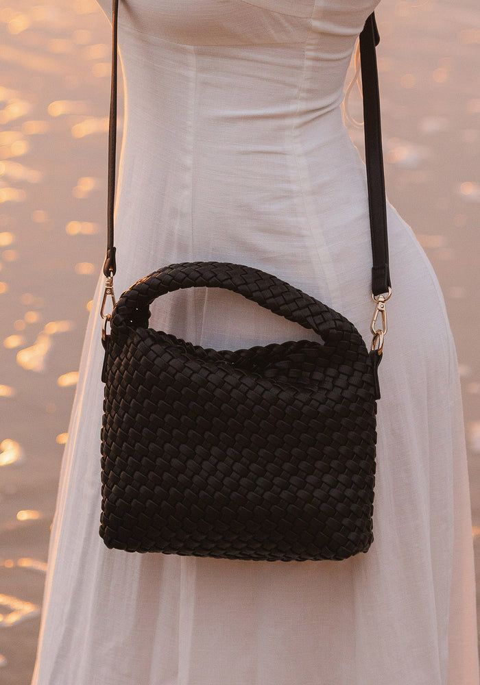 LOUENHIDE GABBY MINI WOVEN BAG - BLACK