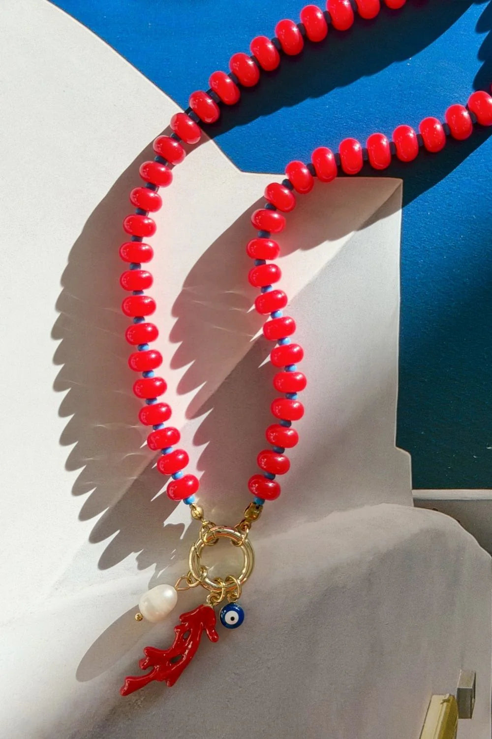 MOSK MELBOURNE MEDITERRANEAN FORTUNE NECKLACE - RED