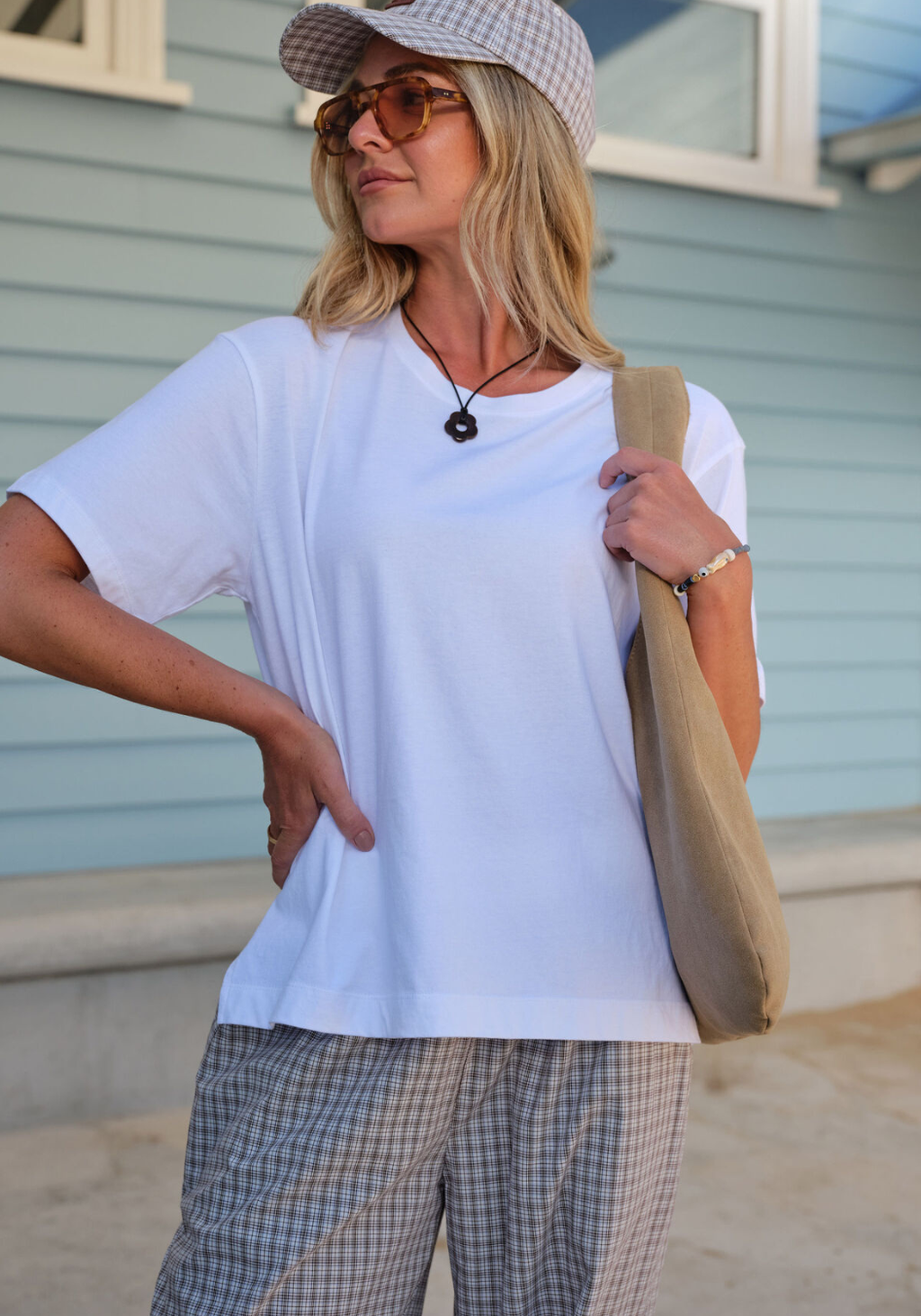 CERES LIFE STEVIE SLOUCHY TEE - WHITE