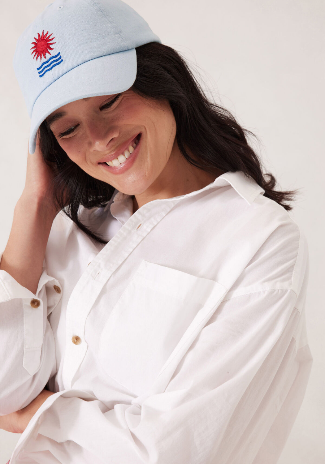 CERES LIFE MONOGRAM CAP - CHALK BLUE HORIZON DETAIL