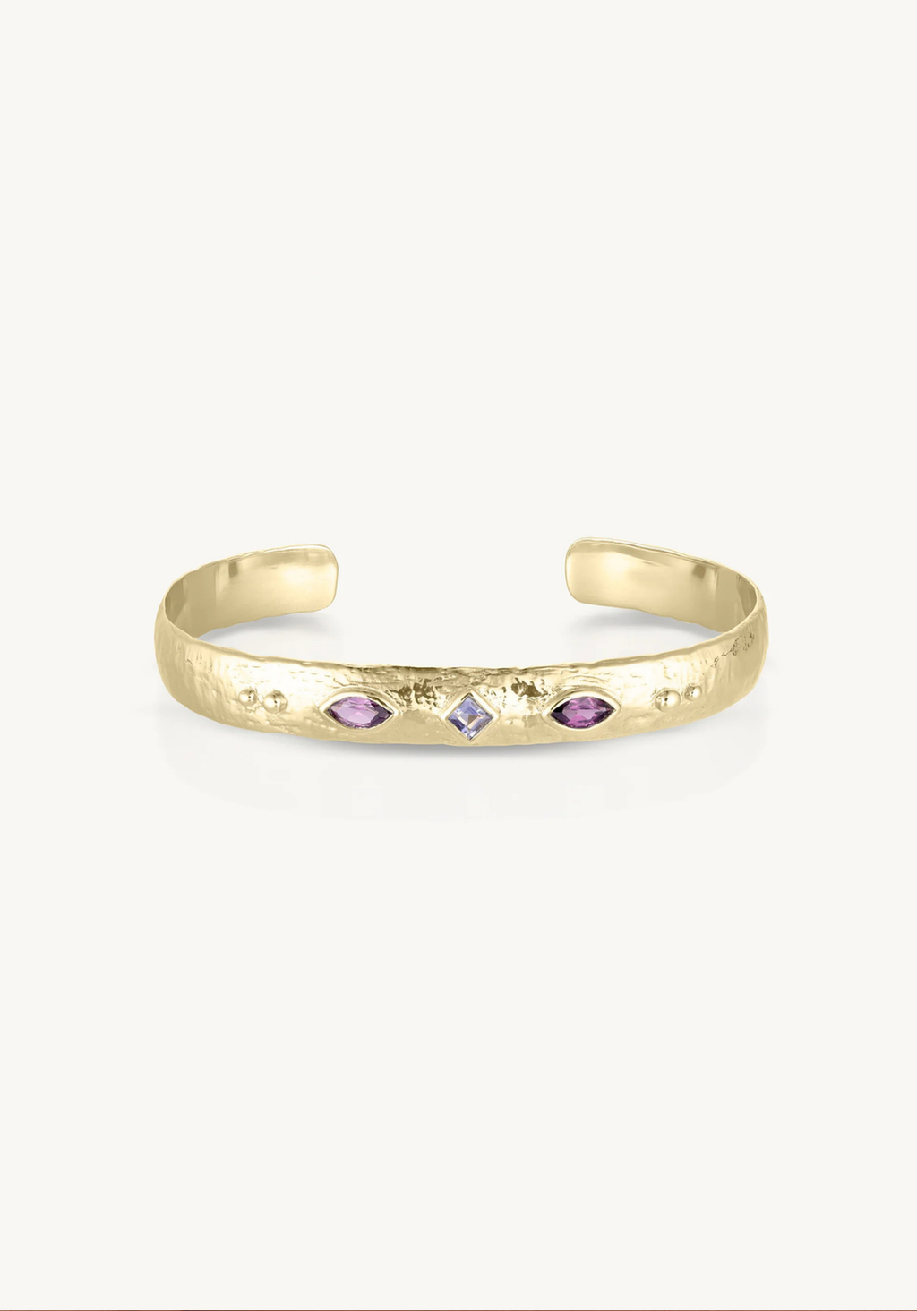 TONI MAY CORONET IOLITE & RHODOLITE CUFF - GOLD