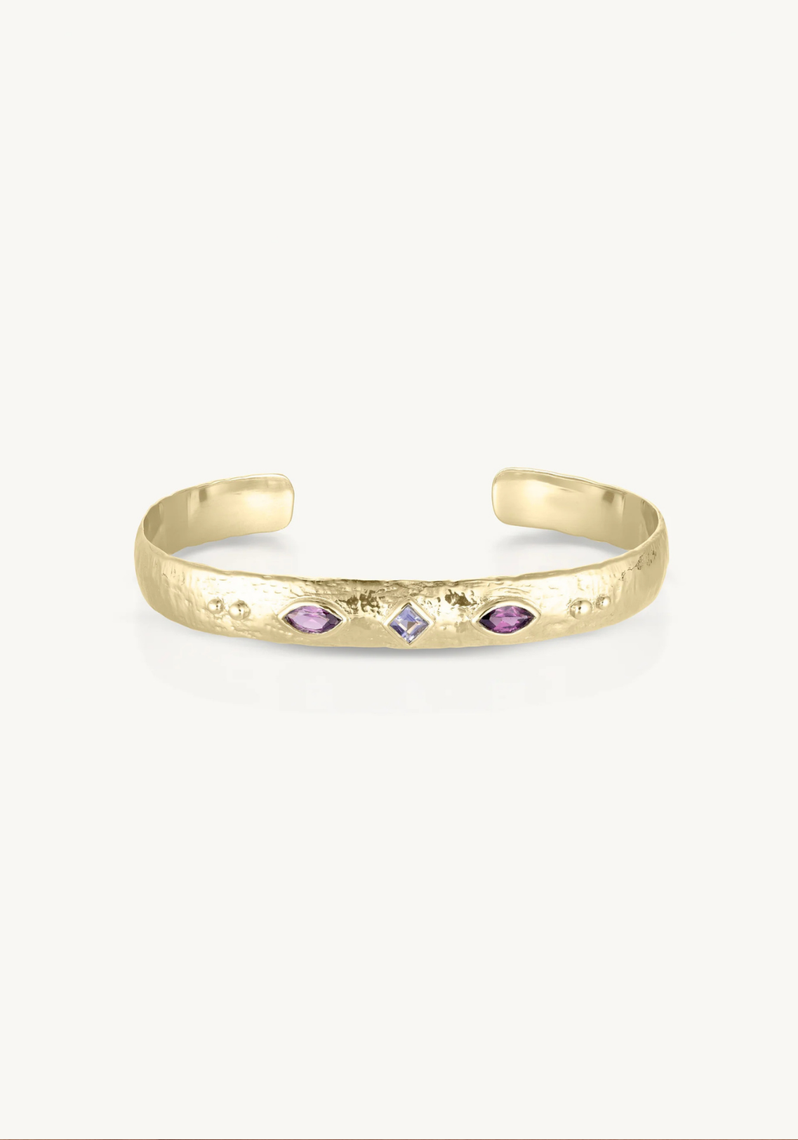 TONI MAY CORONET IOLITE & RHODOLITE CUFF - GOLD