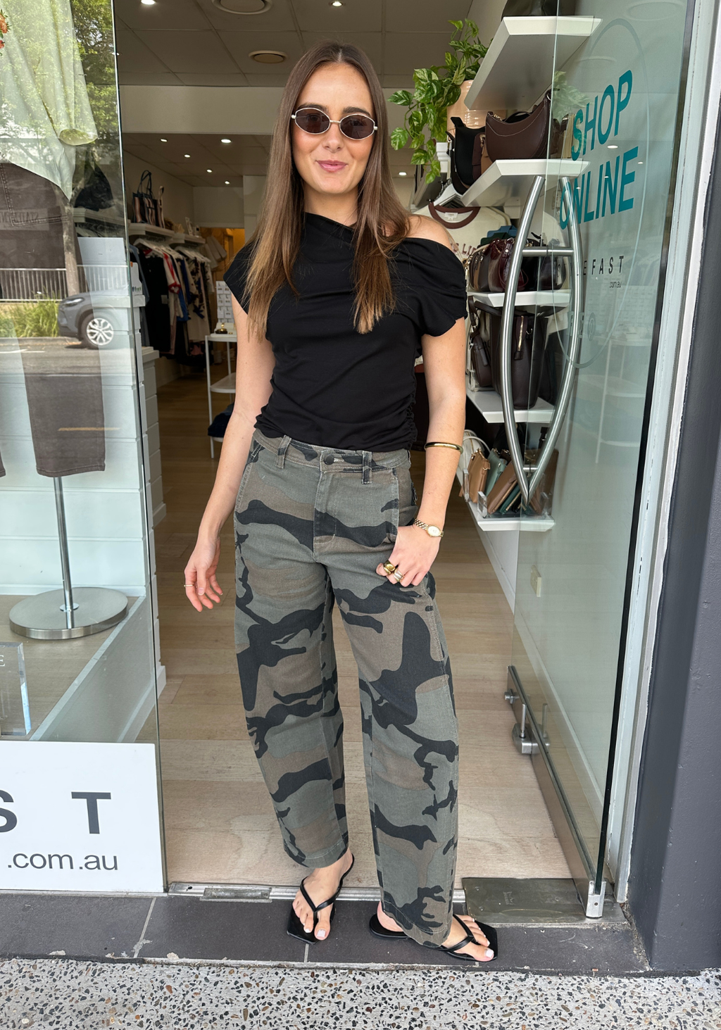 HARLEY BARREL JEAN - CAMO PRINT