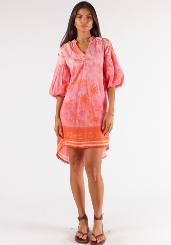 RUBYYAYA SEAWORLD DRESS - CORAL