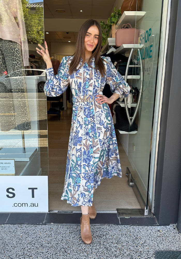 KIRI MAXI DRESS - BLUE PRINT