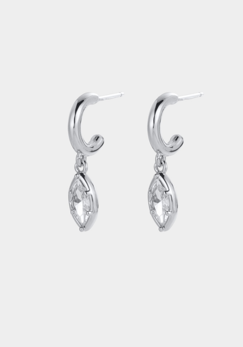 ZAFINO EDEN CRYSTAL HOOP - SILVER