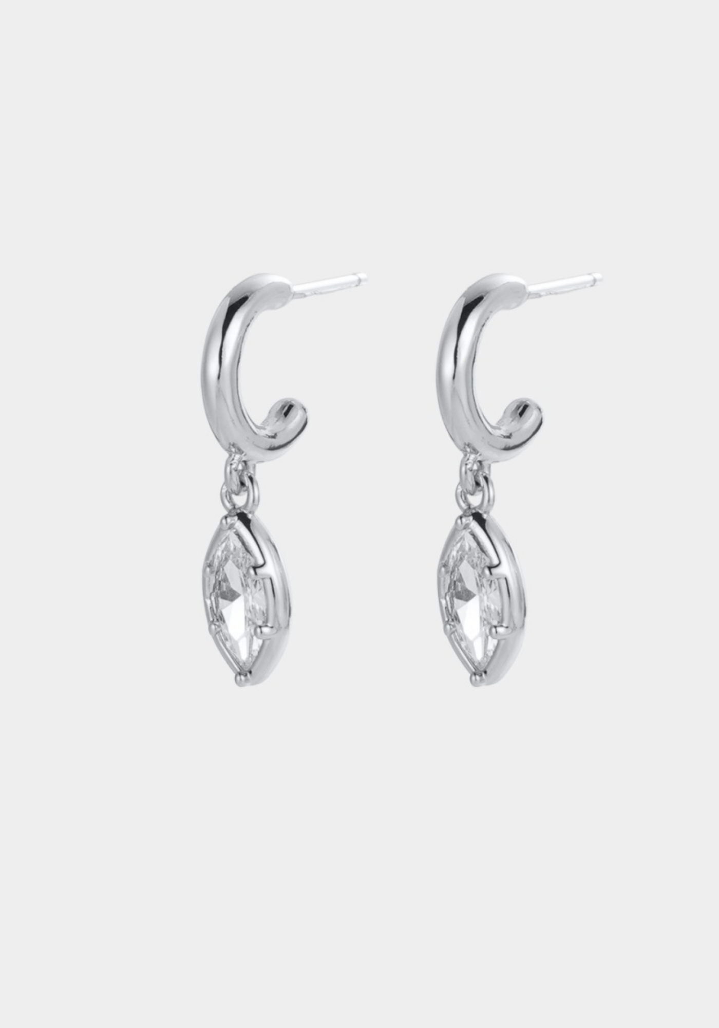 ZAFINO EDEN CRYSTAL HOOP - SILVER