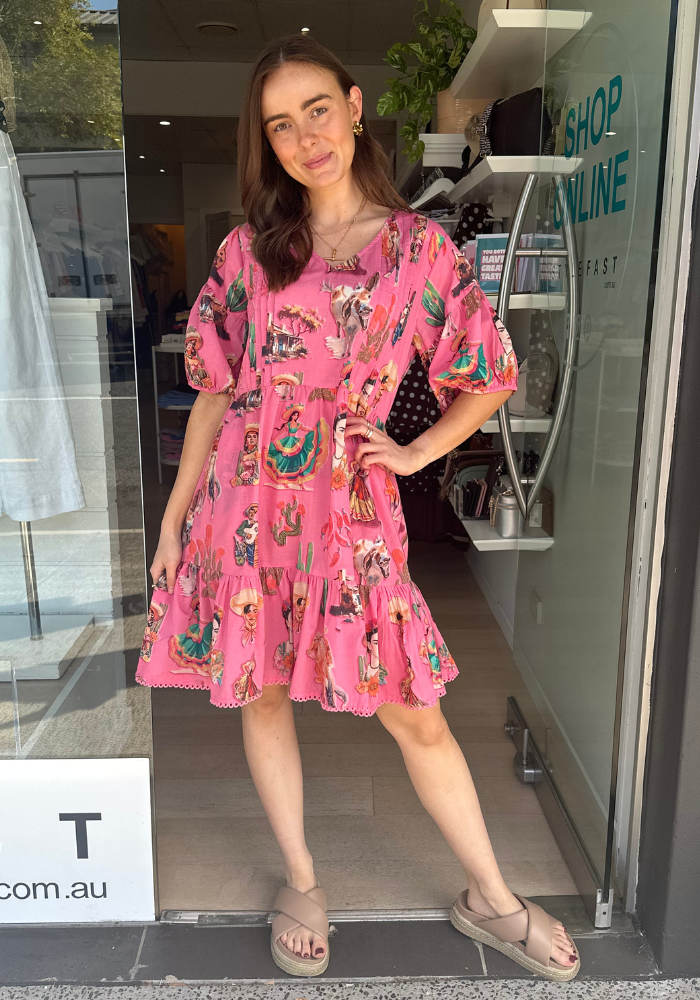 LULALIFE ARRIBA DRESS - PINK