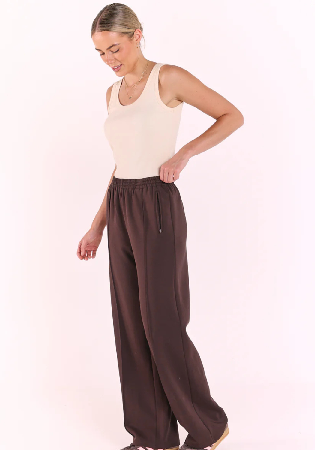 FEATHER + NOISE NOAH FULL LENGTH PANT - DARK CHOCOLATE