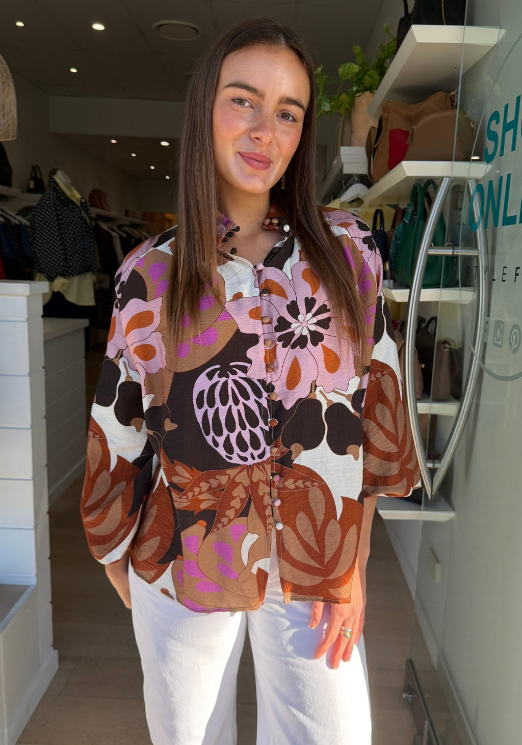 MALTA BLOUSE - NEUTRAL PRINT