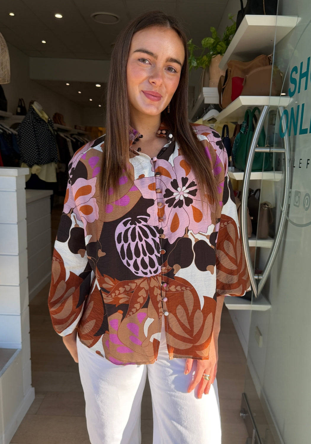 MALTA BLOUSE - NEUTRAL PRINT
