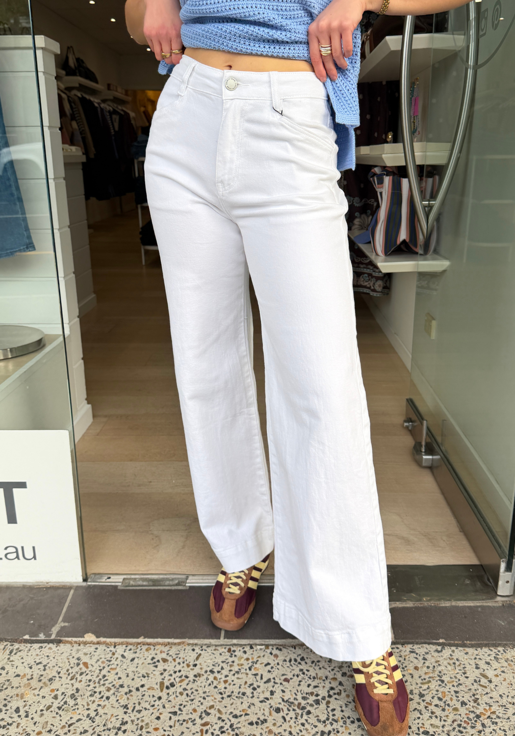 CASPER WIDE LEG JEANS - WHITE