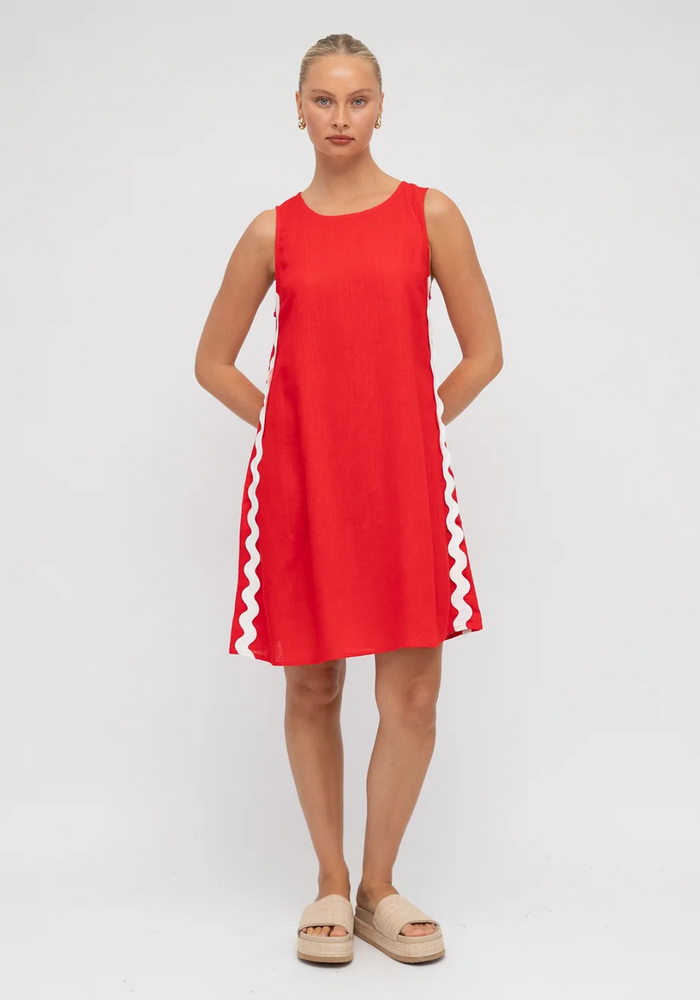 Load image into Gallery viewer, LAYLA SHIFT DRESS - RED