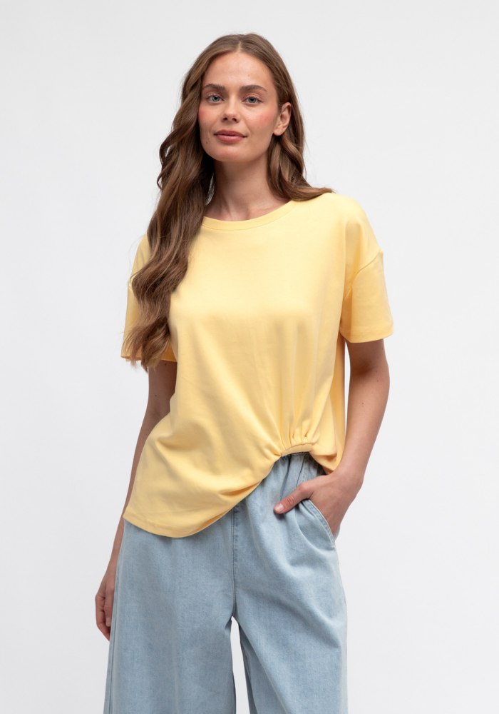 Load image into Gallery viewer, JESSIE EASY TUCK TEE - BUTTER YELLOW