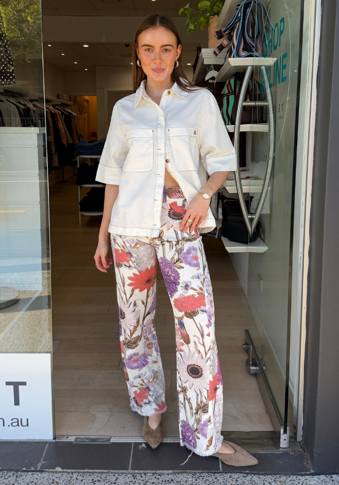 CARLY STRAIGHT LEG JEAN - FLORAL