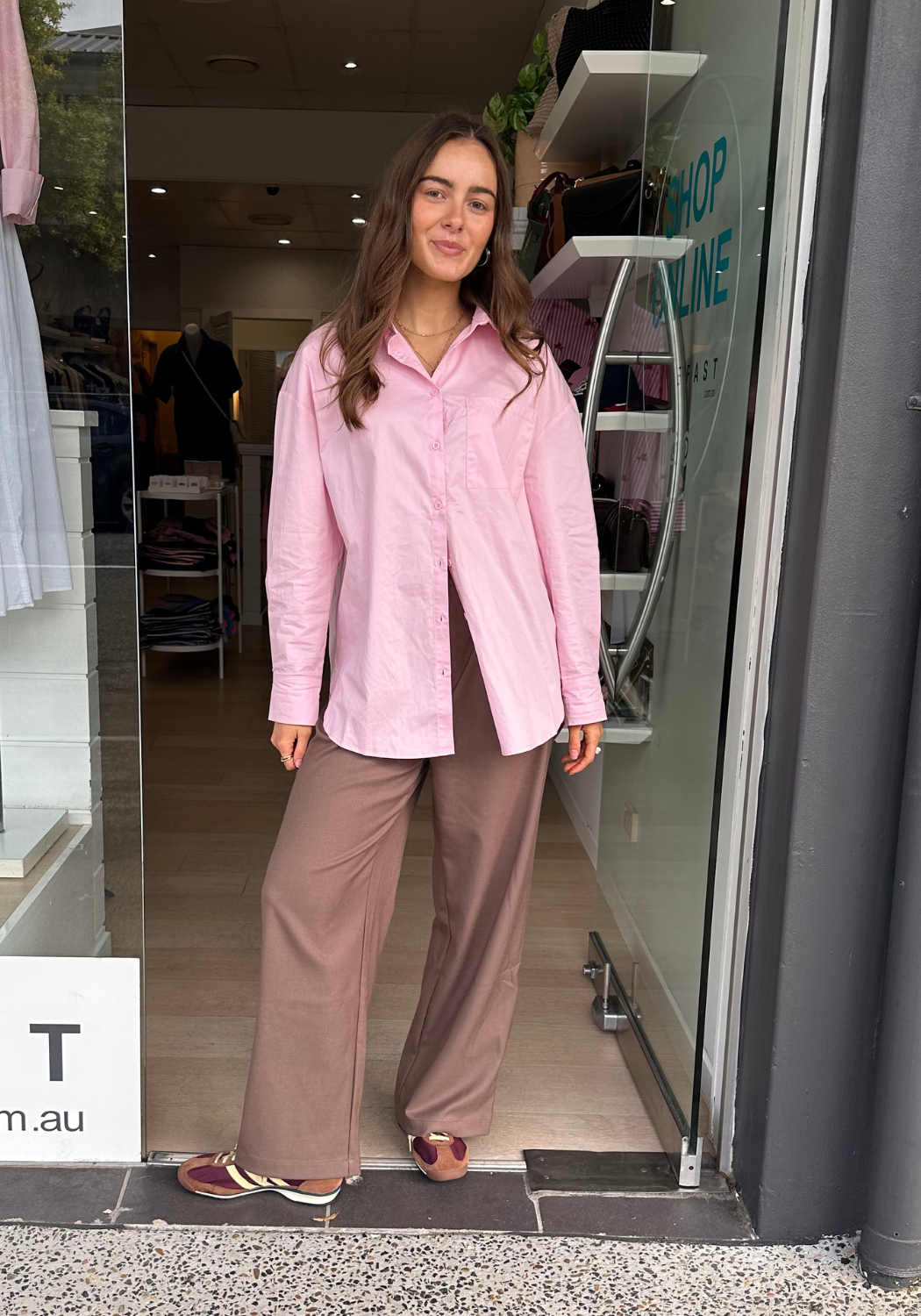 FEATHER + NOISE EVE COTTON SHIRT - PINK