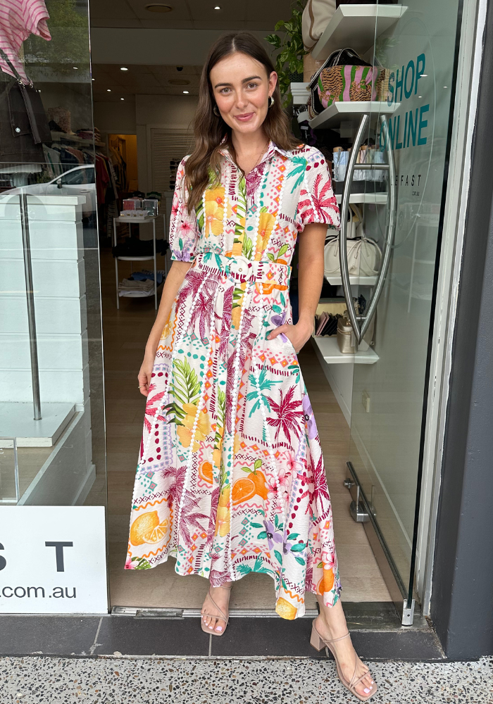 LUMI MAXI DRESS - PALM PRINT