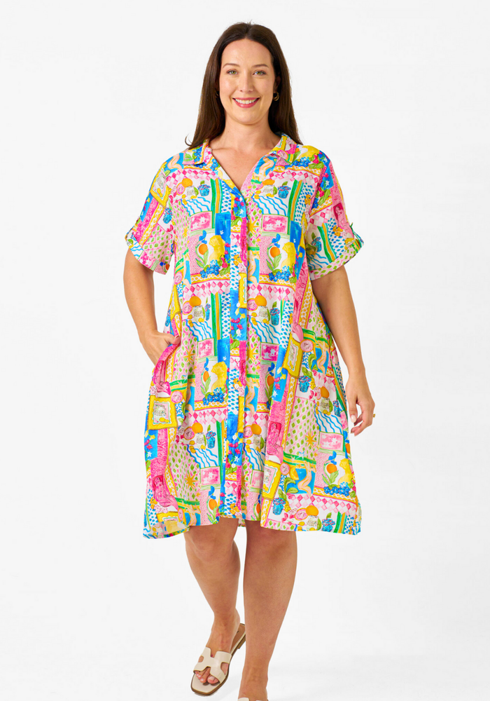 Load image into Gallery viewer, ESHAL DRESS - MULTI PRINT