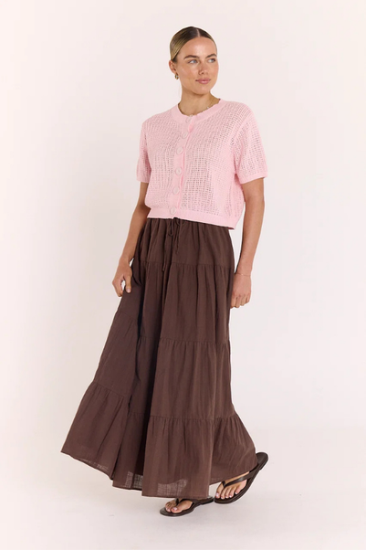 FEATHER + NOISE ELSIE CROCHET TOP - PINK