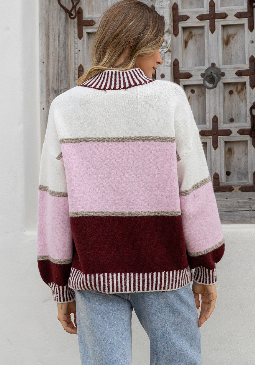 SIENNA KNIT - BURGUNDY/PINK