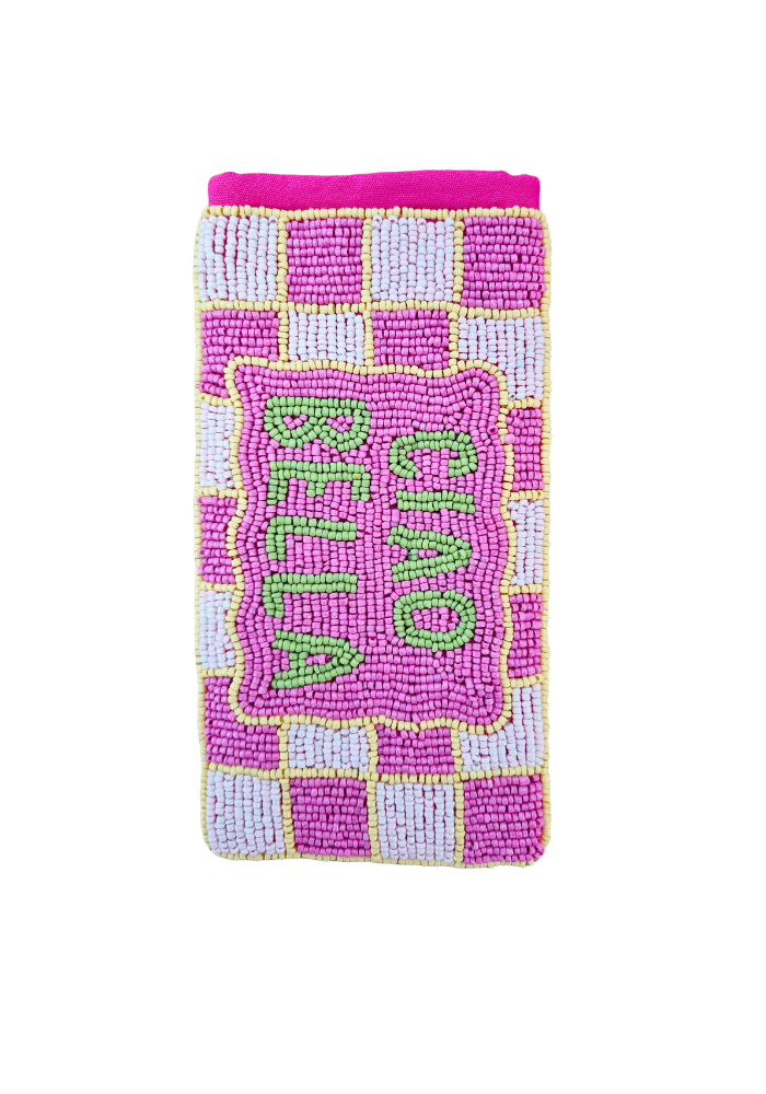 ZODA BEADED GLASSES POUCH - CIAO BELLA PINK
