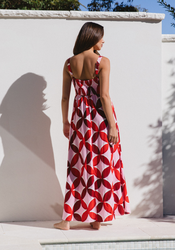 Load image into Gallery viewer, BAMBINA MAXI DRESS - RETRO PRINT