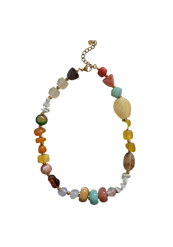 ZODA MULTI BEADED NECKLACE - WARM TONE