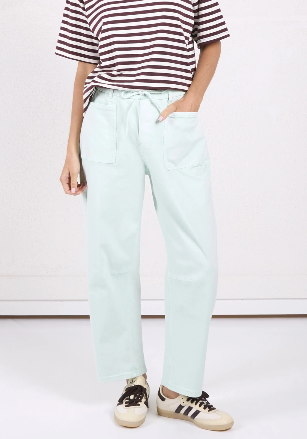 LEO DENIM BARREL JEANS - SEA MIST