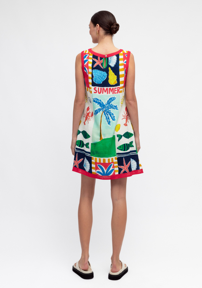 SOLEIL MINI SHIFT DRESS - SUMMER PRINT