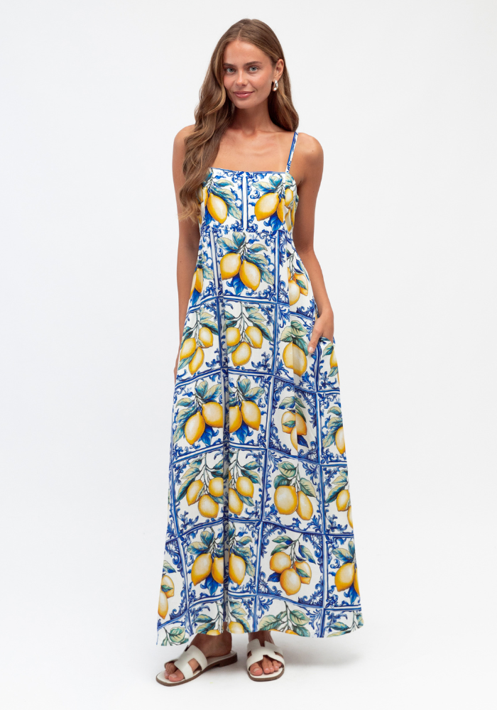 SORRENTO MAXI DRESS - LEMON PRINT