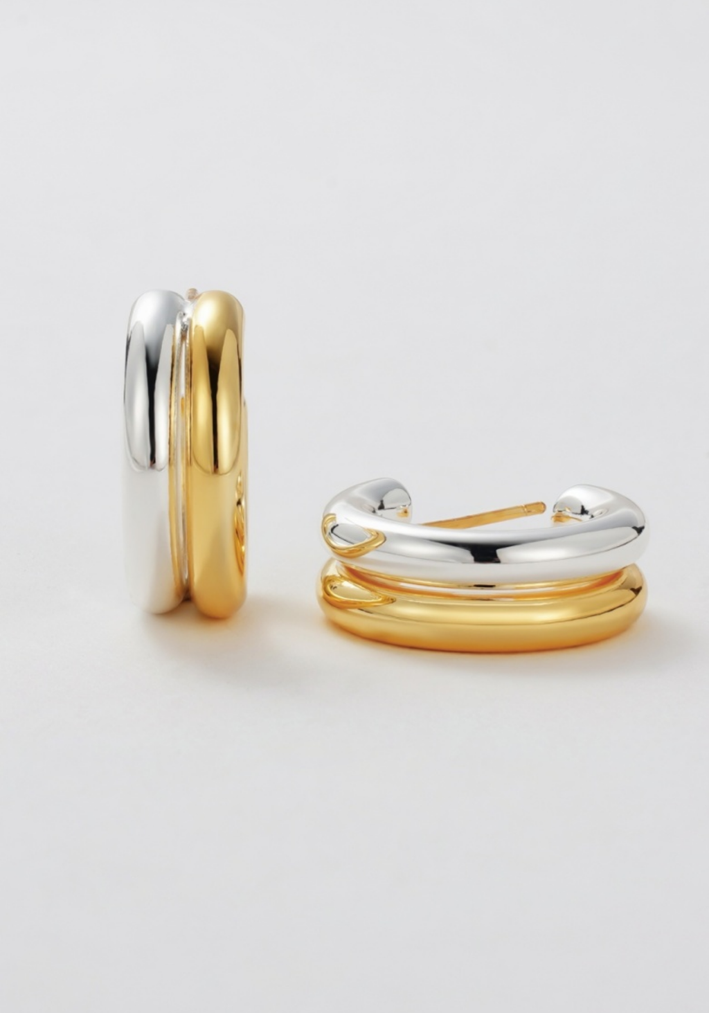 ZAFINO LUNA HOOP - GOLD/SILVER
