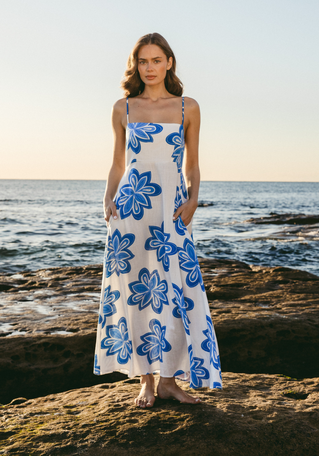 SORRENTO MAXI DRESS - BLUE PRINT