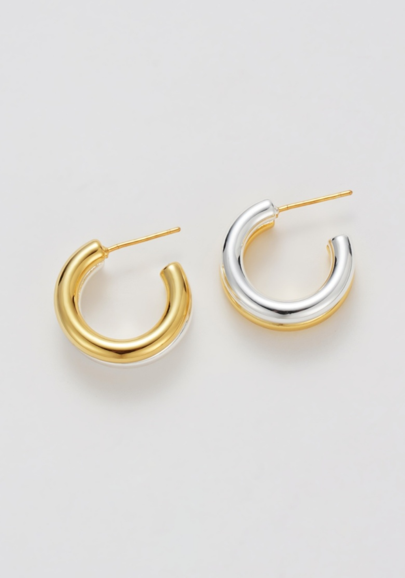 ZAFINO LUNA HOOP - GOLD/SILVER