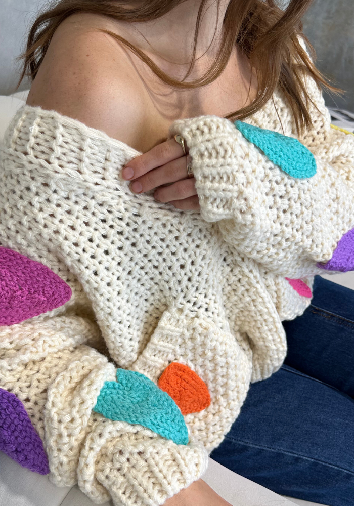 CASSIA HEART CARDIGAN - CREAM