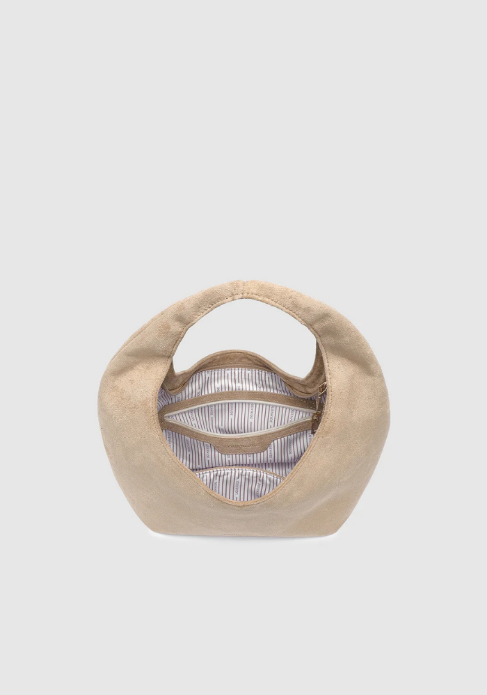 LOUENHIDE MINI MONACO SUEDETTE SHOULDER BAG - BLONDE