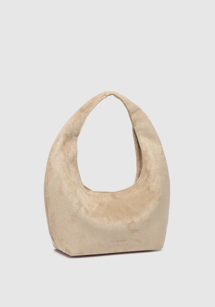 LOUENHIDE MINI MONACO SUEDETTE SHOULDER BAG - BLONDE