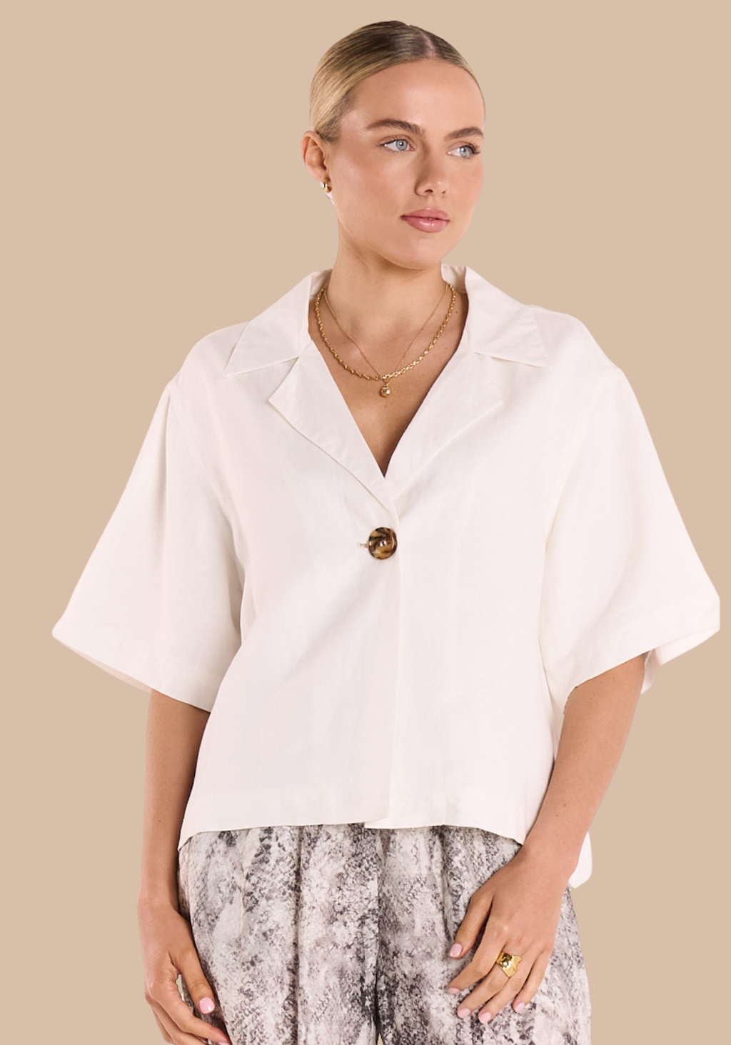 FEATHER + NOISE SYDNEY SHIRT - WHITE