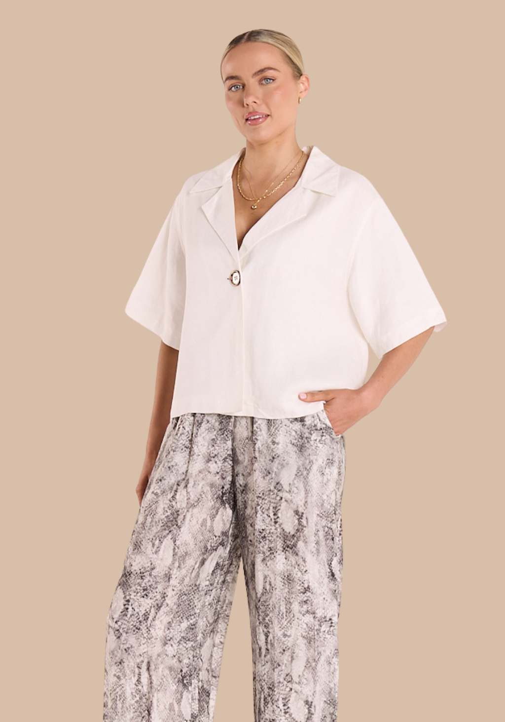 FEATHER + NOISE SYDNEY SHIRT - WHITE