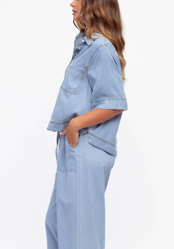 INDIA BUTTON THROUGH SHIRT - CHAMBRAY