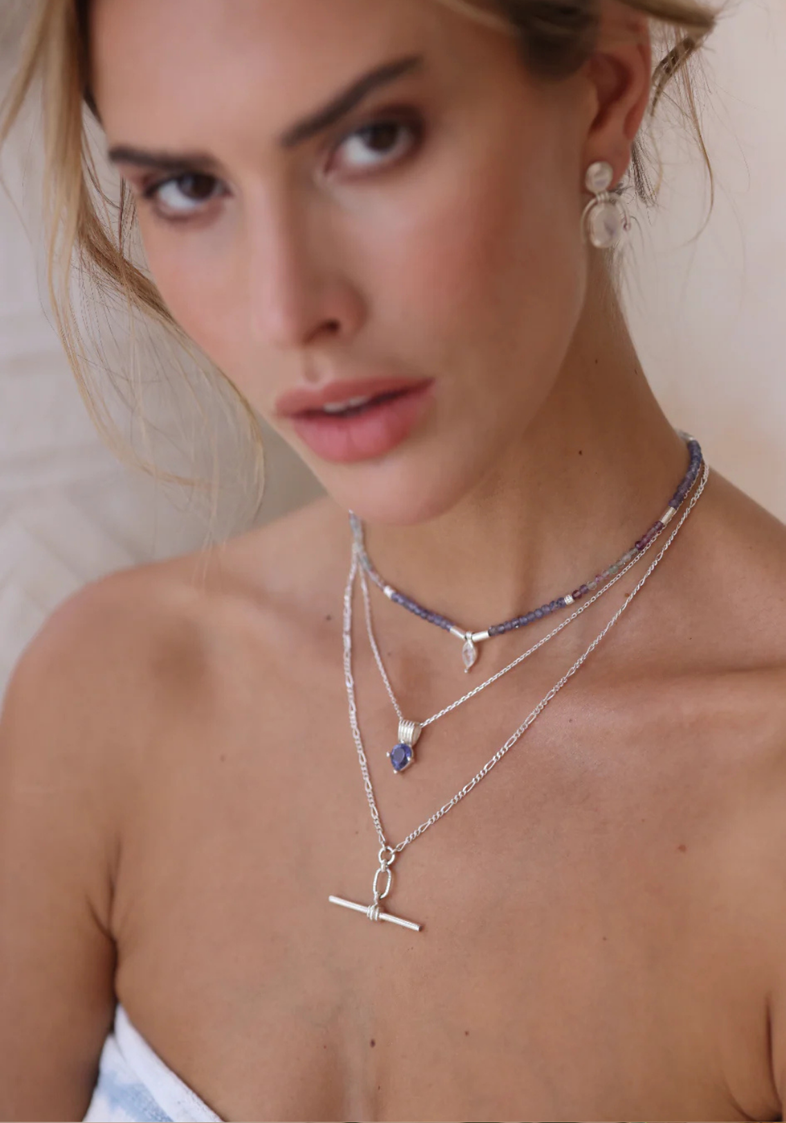 TONI MAY FOB NECKLACE - SILVER