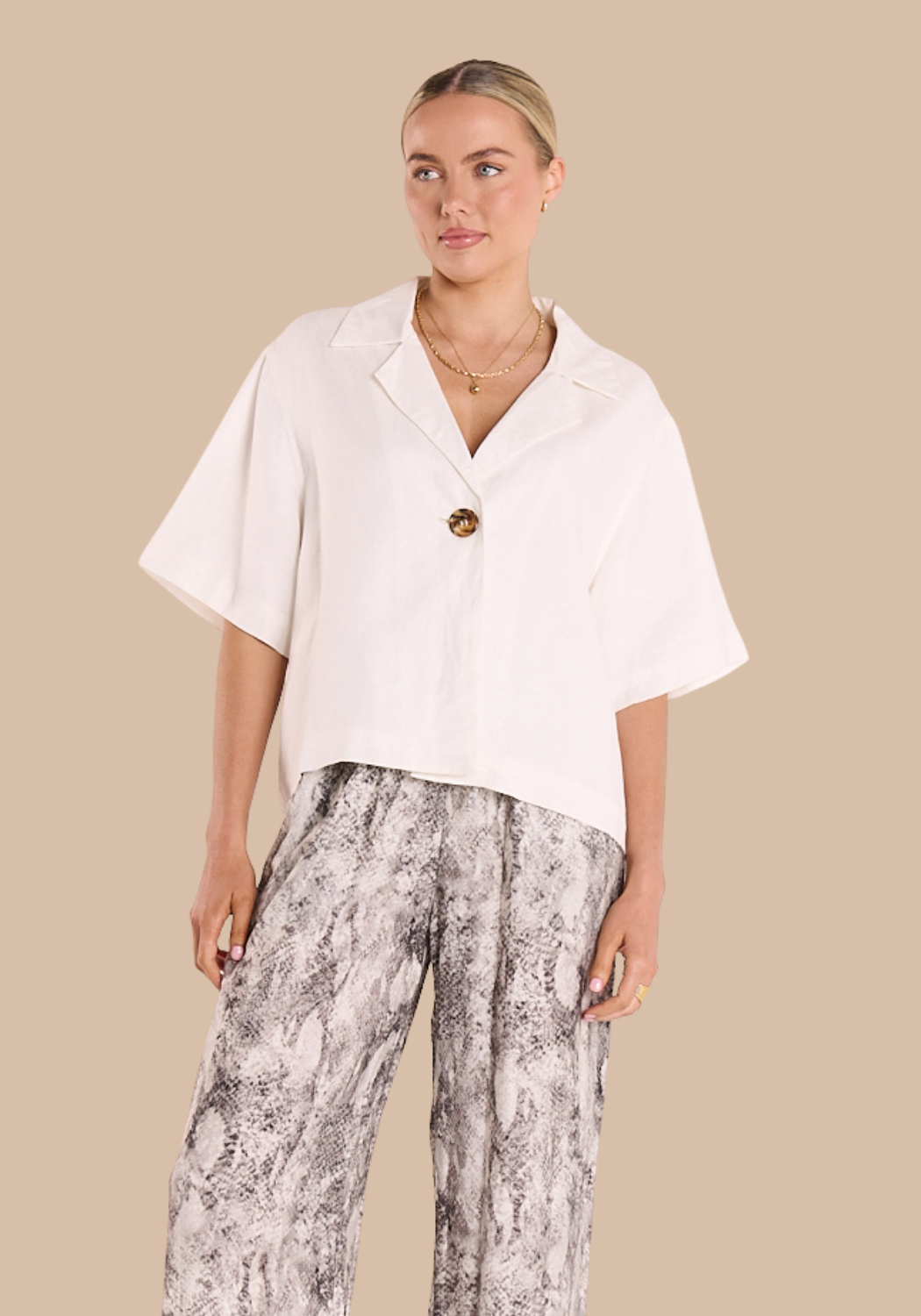 FEATHER + NOISE SYDNEY SHIRT - WHITE